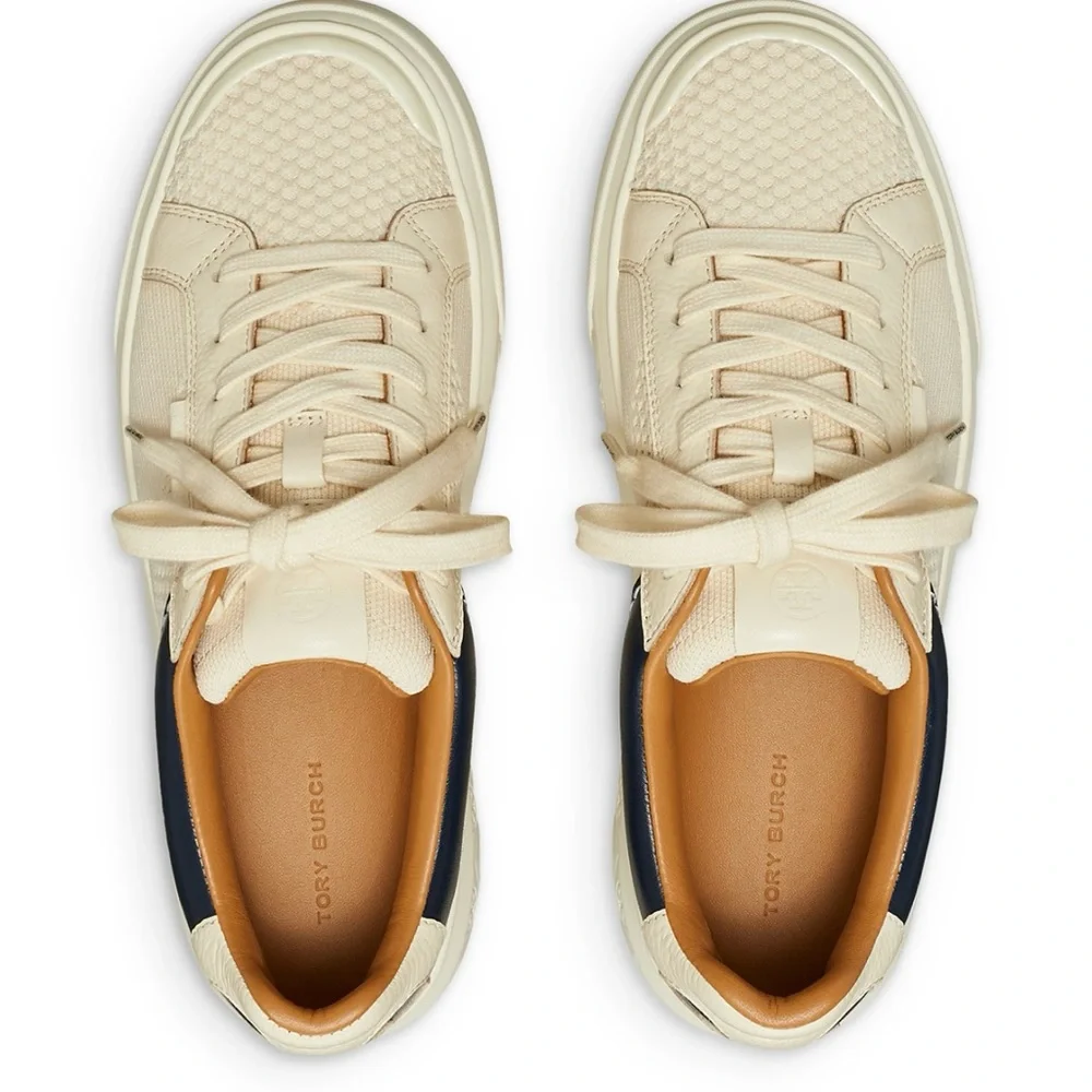 Tory Burch Cream and Black Sneakers(box is  little broken ) - Picture 4 of 16